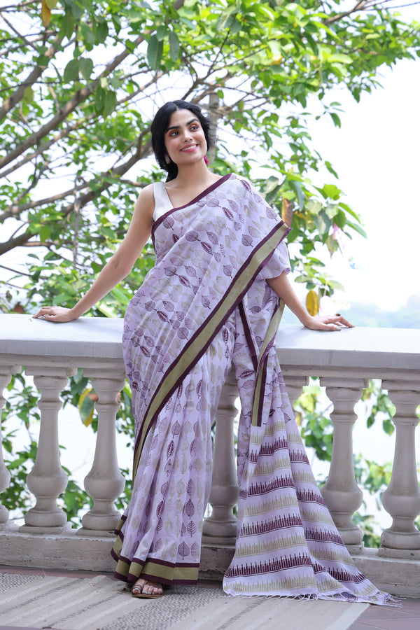 'FOLIAGE: Elysian' Handwoven & Handblock Printed Cotton