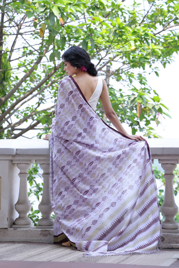 'FOLIAGE: Elysian' Handwoven & Handblock Printed Cotton