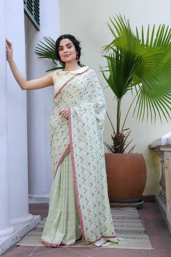 'PUNICA: Zephyr' Handwoven & Handblock Printed Cotton