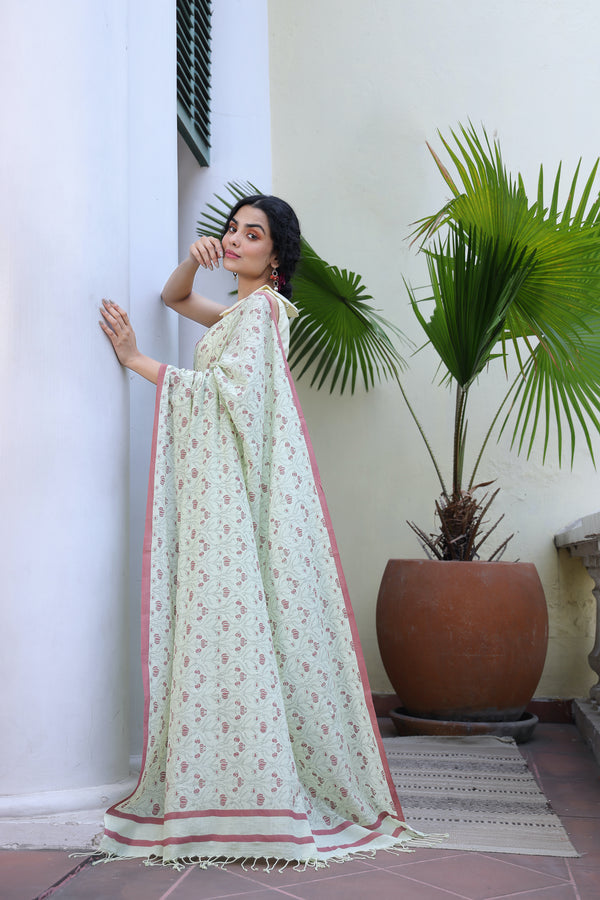 'PUNICA: Zephyr' Handwoven & Handblock Printed Cotton