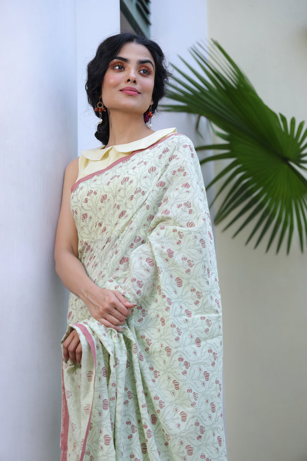 'PUNICA: Zephyr' Handwoven & Handblock Printed Cotton