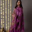 Load image into Gallery viewer, 'JAIGARH: PURPLE' Hand block printed Tussar silk
