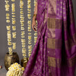Load image into Gallery viewer, 'JAIGARH: PURPLE' Hand block printed Tussar silk