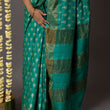 Load image into Gallery viewer, 'JAIGARH: GREEN' Hand block printed Tussar silk