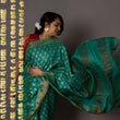 Load image into Gallery viewer, 'JAIGARH: GREEN' Hand block printed Tussar silk
