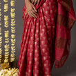 Load image into Gallery viewer, 'JAIGARH: RED' Hand block printed Tussar silk