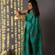 Load image into Gallery viewer, 'KANHERI: GREEN' Hand block printed Tussar silk