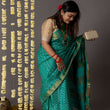 Load image into Gallery viewer, 'KANHERI: GREEN' Hand block printed Tussar silk