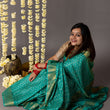Load image into Gallery viewer, 'KANHERI: GREEN' Hand block printed Tussar silk