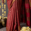 Load image into Gallery viewer, 'ARAM BAGH: RED' Hand block printed Tussar silk