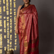 Load image into Gallery viewer, 'ARAM BAGH: RED' Hand block printed Tussar silk
