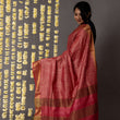 Load image into Gallery viewer, 'ARAM BAGH: RED' Hand block printed Tussar silk