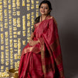 Load image into Gallery viewer, 'CHAMPANER: RED' Hand block printed Tussar silk
