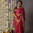 Load image into Gallery viewer, 'CHAMPANER: RED' Hand block printed Tussar silk