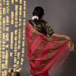 Load image into Gallery viewer, 'CHAMPANER: RED' Hand block printed Tussar silk