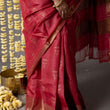Load image into Gallery viewer, 'CHAMPANER: RED' Hand block printed Tussar silk
