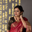 Load image into Gallery viewer, 'CHAMPANER: RED' Hand block printed Tussar silk