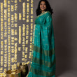 Load image into Gallery viewer, 'CHAMPANER: GREEN' Hand block printed Tussar silk