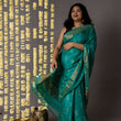 Load image into Gallery viewer, 'CHAMPANER: GREEN' Hand block printed Tussar silk