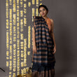 Load image into Gallery viewer, 'HAWA MAHAL: BLACK' Hand block printed Tussar silk