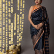 Load image into Gallery viewer, 'HAWA MAHAL: BLACK' Hand block printed Tussar silk