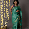 Load image into Gallery viewer, 'ARAM BAGH: GREEN' Hand block printed Tussar silk