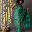 Load image into Gallery viewer, 'ARAM BAGH: GREEN' Hand block printed Tussar silk