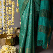 Load image into Gallery viewer, 'ARAM BAGH: GREEN' Hand block printed Tussar silk
