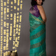 Load image into Gallery viewer, 'ARAM BAGH: GREEN' Hand block printed Tussar silk
