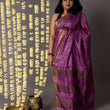 Load image into Gallery viewer, 'KANHERI: PURPLE' Hand block printed Tussar silk