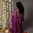 Load image into Gallery viewer, 'KANHERI: PURPLE' Hand block printed Tussar silk