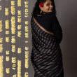 Load image into Gallery viewer, 'MEHRANGARH: BLACK' Hand block printed Tussar silk