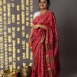Load image into Gallery viewer, 'AMER: RED' Hand block printed Tussar silk