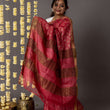 Load image into Gallery viewer, 'AMER: RED' Hand block printed Tussar silk