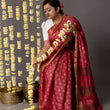 Load image into Gallery viewer, 'AMER: RED' Hand block printed Tussar silk