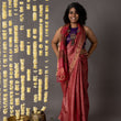 Load image into Gallery viewer, 'GOL GUMBAZ: RED' Hand block printed Tussar silk