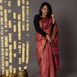 Load image into Gallery viewer, 'DIWAN-E-KHAAS: RED' Hand block printed Tussar silk