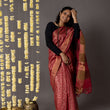 Load image into Gallery viewer, 'DIWAN-E-KHAAS: RED' Hand block printed Tussar silk