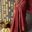 Load image into Gallery viewer, 'DIWAN-E-KHAAS: RED' Hand block printed Tussar silk
