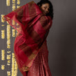 Load image into Gallery viewer, 'DIWAN-E-KHAAS: RED' Hand block printed Tussar silk
