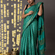 Load image into Gallery viewer, 'MEHRANGARH: GREEN' Hand block printed Tussar silk