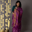 Load image into Gallery viewer, 'AMER: PURPLE' Hand block printed Tussar silk