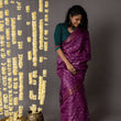 Load image into Gallery viewer, 'AMER: PURPLE' Hand block printed Tussar silk