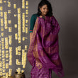 Load image into Gallery viewer, 'AMER: PURPLE' Hand block printed Tussar silk