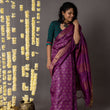 Load image into Gallery viewer, 'AMER: PURPLE' Hand block printed Tussar silk