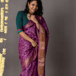 Load image into Gallery viewer, 'AMER: PURPLE' Hand block printed Tussar silk