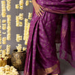 Load image into Gallery viewer, 'AMER: PURPLE' Hand block printed Tussar silk