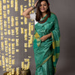 Load image into Gallery viewer, 'GOL GUMBAZ: GREEN' Hand block printed Tussar silk