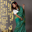 Load image into Gallery viewer, 'GOL GUMBAZ: GREEN' Hand block printed Tussar silk