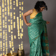 Load image into Gallery viewer, 'NAHARGARH: GREEN' Hand block printed Tussar silk